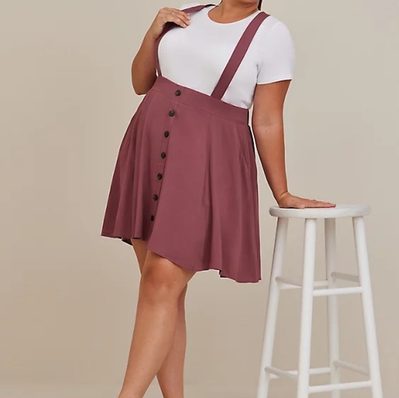 Torrid Plus Size 3X Mini Challis Mauve Skirtall - Picture 1 of 4